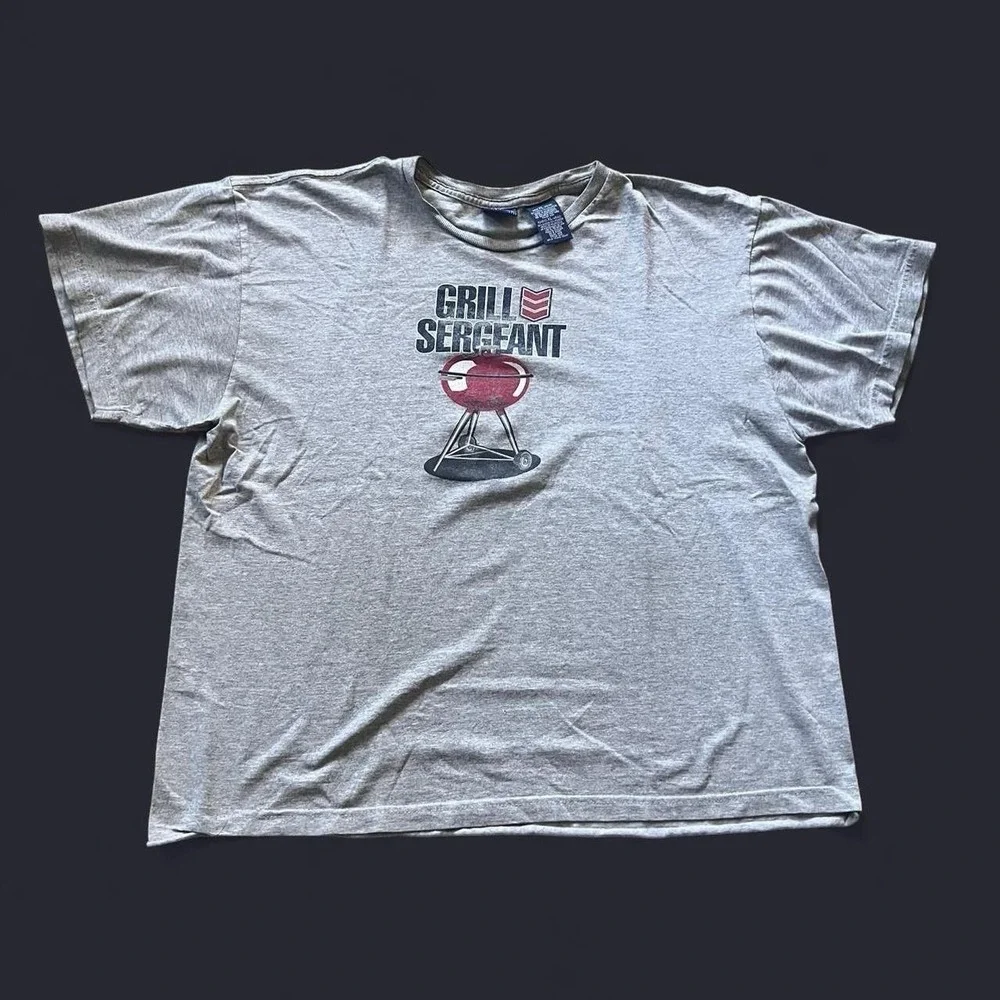 Grill Sergeant T-Shirt Men's Size XL Funny Parody Boxy Baggy Y2K Skate Surf